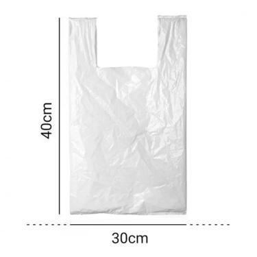 Imagem de Sacola Plástica Branca Polietileno Reciclado 30x40 Pct 5KG Extremamente Resistente Branca Higipack