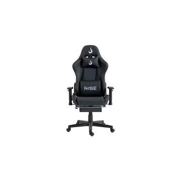 Imagem de Cadeira Gamer Rise Mode X02, Ângulo Ajustável, Até 130Kg, Braço 2D, Apoio Para os Pés Retrátil, Preta - RM-CG-X02-BK