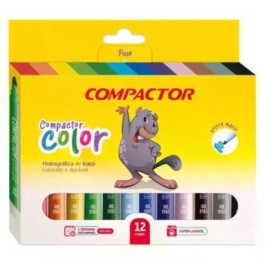 Imagem de Canetinha Hidrográfica Color 1582315 12 Cores - Compactor
