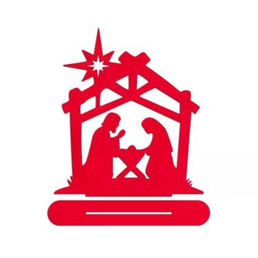 Imagem de Presépio 01 Com Base 18cmx20cm - Cria Arte Laser Vermelho
