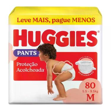 Imagem de Fralda Huggies Proteção Acolchoada M 5,5 a 9,5kg 80 Unidades, M, 80 un