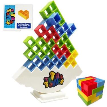 Imagem de Tetra Tower Stacking Blocks Game, Unleash Fun and Learning for Kids - Perfect for Family Board Games, Parties, and On-The-Go Building Adventures (16 PCS)