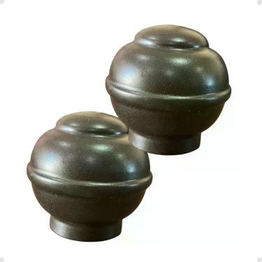 Imagem de Kit Ponteira Bola 19mm Alumínio Varão Cortina Instalação Cores Tubo Co