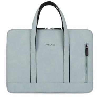Imagem de Maleta Executiva Feminina Pasta Bolsa para Notebook Tablet de 13,3 polegadas, Bolsa de Couro, Leve e Impermeável (Azul)