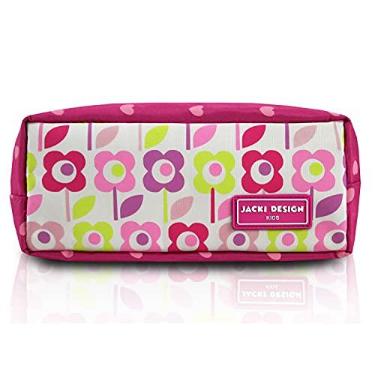 Imagem de ESTOJO NECESSARIE ESCOLAR INFANTIL CRIANÇA COM ZÍPER MENINA ESTAMPA FLOR JACKI DESIGN PINK
