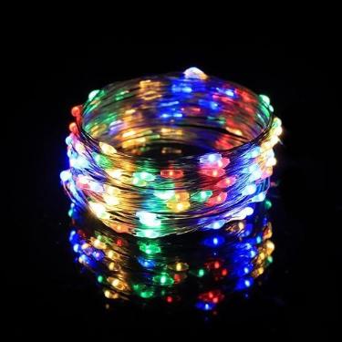 Imagem de 300 cm USB Plug in Luzes LED Fadas, Lâmpadas LED Fio Prata Fio Estrelado Luzes para Quarto, Pátio, Jardim, Festa Casamento Iluminação Comercial (Colorida)