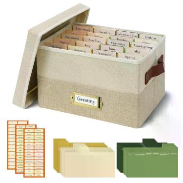 Imagem de Organizador de Cartões Vienrose 26x20x16cm Bege Caqui