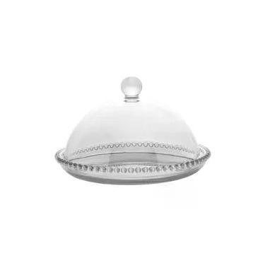 Imagem de Queijeira Pearl para Queijos em Cristal Transparente 20cm Mesa Wolff