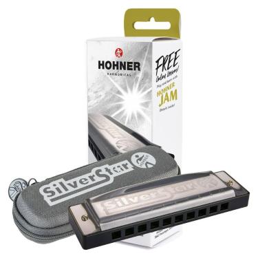 Imagem de Gaita Diatônica Hohner Silver Star em C Dó 10 Orifícios Corpo em ABS