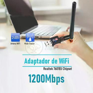 Imagem de Antena Usb 2.0 Receptor De Wifi Wireless Internet Sem Fio 1200Mbps 802.Inn Pc Notebook 9