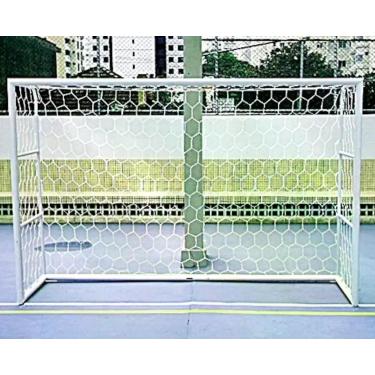 Imagem de Rede Futebol Salao / Futsal Colmeia 2mm Par - Pangué, Branco