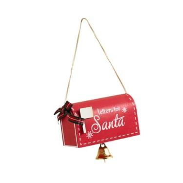 Imagem de Sclmgo Caixa de Correio Natalina em Miniatura, Enfeite de Madeira para Árvore de Natal, Ideal para Presentear em Família Ou para a Lareira, Vermelho, Tamanho real