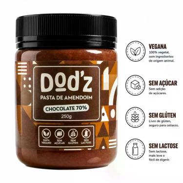 Imagem de Dod'z! Pasta de Amendoim com Choco 70%  250g