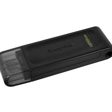 Imagem de Kingston Pendrive DataTraveler 70 128 GB portátil e leve USB-C com USB 3.2 Gen 1 velocidades DT70/128GB, preto