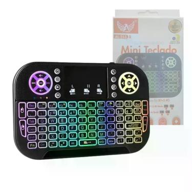 Imagem de Mini Teclado Bluetooth Wireless com Led e Receptor Usb para Smart Tv e Pc Altomex