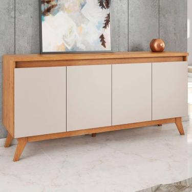 Imagem de Balcão Buffet Stylo 4 Portas Mel/Off White - Viero Móveis, Moderno, Be