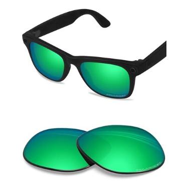 Imagem de BLAZERBUCK Lentes de reposição polarizadas anti-sal para óculos de sol RayBan Meta Wayfarer RW4008 53 mm, Verde esmeralda - polarizado, 0