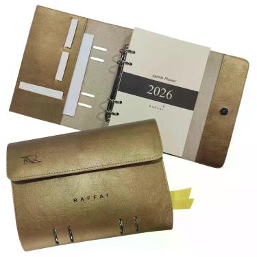 Imagem de Agenda Planner 2027 123-R Raffai Couros, Dourado