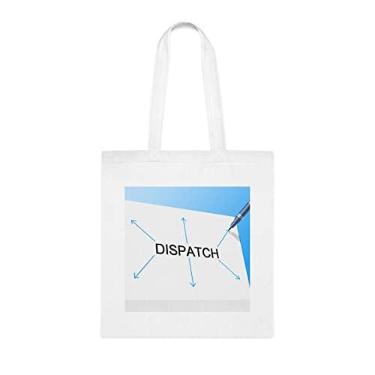 Imagem de Sacola de distribuição, entrega de distribuição representa corrente de suprimento e bolsa de entrega, presente de distribuição, bolsa de ombro de distribuição, ideia de de Natal, Branco
