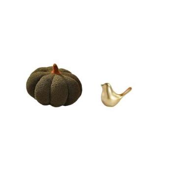 Imagem de Fenteer Almofada Decorativa de Pelúcia com Escultura de Pássaros E Abóboras Douradas para Sofá, Ideal para Decoração Moderna de Casa, Quarto, Sala de Estar, E