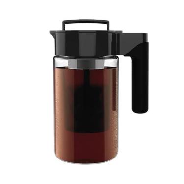 Imagem de Cafeteira a frio Deluxe Coffee patenteada Takeya, com tampa em preto, 946 ml