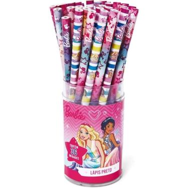 Imagem de Lapis Preto Redondo Decorado Barbie TRIS 2 Modelos (S) - Summit
