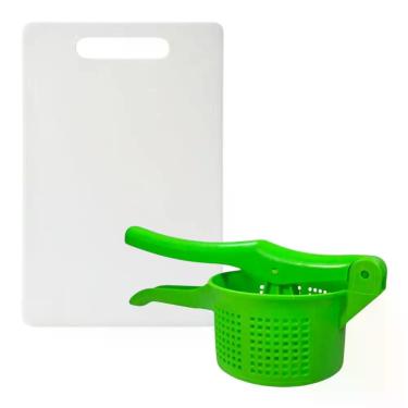 Imagem de Kit Tábua Corte Plástico 40cm Espremedor Amassador Batata - Idea