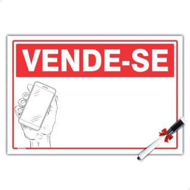 Imagem de SPORTINOX, Placa Vende-se Casa Comércio Terreno Imóvel 30x20cm + Caneta