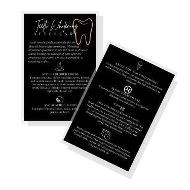 Imagem de Boutique Marketing LLC Cartão postal de clareamento dental | Pacote com 30 | Tamanho grande de cartão postal de 10 x 15 cm | Preto com design de dente rosa