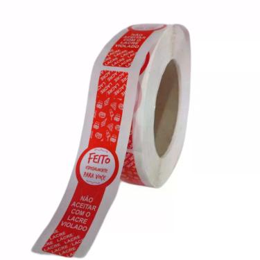 Imagem de 1 Rolo - Etiqueta Lacre Delivery Alimento Lanche (iFood, Pizza, 99food