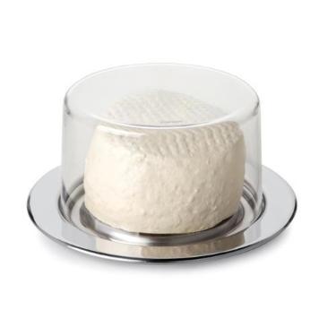 Imagem de Queijeira Redonda Prato Para Queijo Inox Tampa Acrílico 17CM - Forma