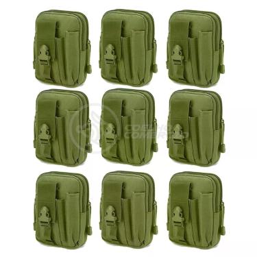 Imagem de Kit 9 Bolsas Verde Militar Kits De Sobrevivência E Atividades De Camping verde
