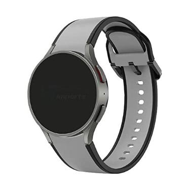 Imagem de Pulseira Bicolor LTIMPORTS compatível com Galaxy Watch 7/6/6 Classic/5/5 Pro/4/4 Classic e Galaxy Watch FE (20mm) (Cinza-Preto)