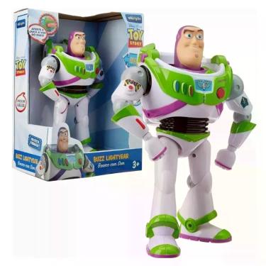 Imagem de Boneco Buzz Lightyear com Som Toyng 51028 com 10 Frases em Português e Membros Articulados Branco 26CM