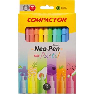 Imagem de Caneta Hidrografica Neo Pen Gigante 12 Cores Paste - Compactor