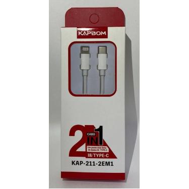 Imagem de CABO USB 2 em 1, tipo-c e lightning c/ USB-A, KAP-211 KAPBOM