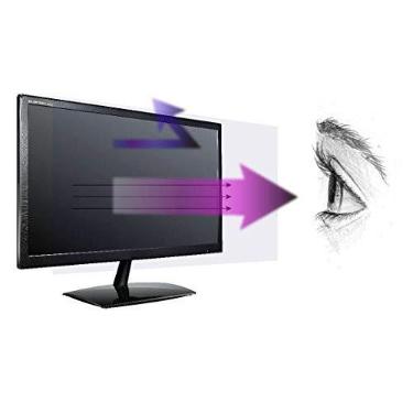 Imagem de Protetor de tela antiluz azul (pacote com 3) para monitor de mesa widescreen de 27 polegadas. Filtre a luz azul que alivia o cansaço visual do computador e ajuda você a dormir melhor