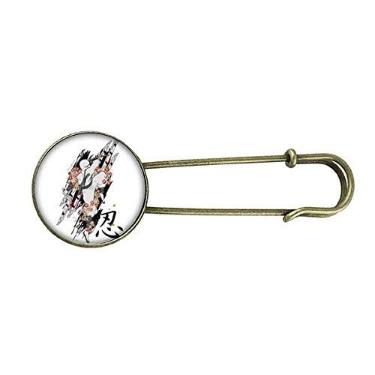 Imagem de Broche de metal retrô com espada Samurai Ninja da cultura japonesa