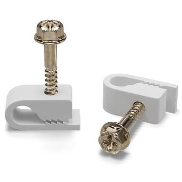 Imagem de THE CIMPLE CO Clipes de cabo único com parafusos - Grampos de cabo coaxial de 1/4 polegada para uso externo - Gerenciamento de cabos externos para coaxial, Ethernet CAT, fio elétrico - Braçadeiras de