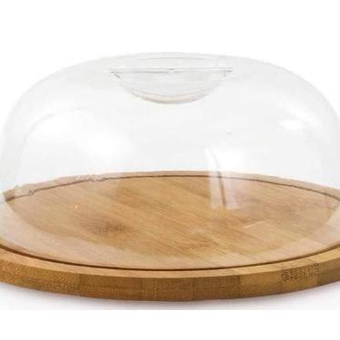 Imagem de Porta Queijo em Bambu Tampa Acrílico 19x8 cm Ecokitchen Mimo