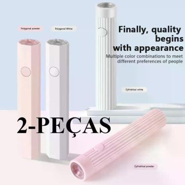 Imagem de Secador de Unhas Estilo Caneta Usb Caneta Laser Nail Portátil Profissional Luz Uv Led 3W 20 60s Branco e Rosa 2 Peças