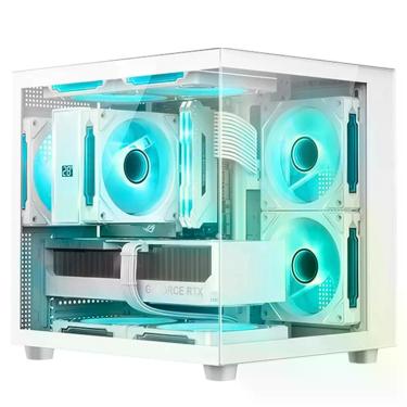 Imagem de Gabinete Gamer Aquarius MT-G720WH Micro ATX e Mini ITX em Aço com Vidro Temperado Branco C3tech