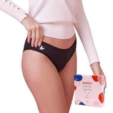 Imagem de Calcinha Absorvente Menstrual Pantys e Sempre Livre, Fluxo Moderado, Feminino, Preto, P, 1 Unidade