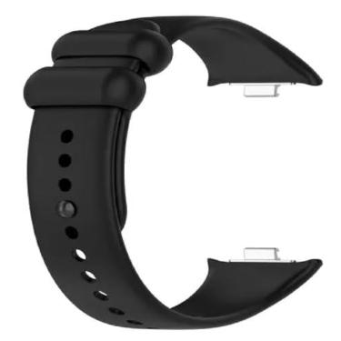 Imagem de Pulseira Silicone Premium Para Smartwatch Compatível Smartwatch Xiaomi Mi Band 9 Pro/Band 8 Pro 1.74 (PRETO)
