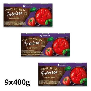 Imagem de 3 pack tomate pelado inteiro members mark 3 latas 400g cada importado 