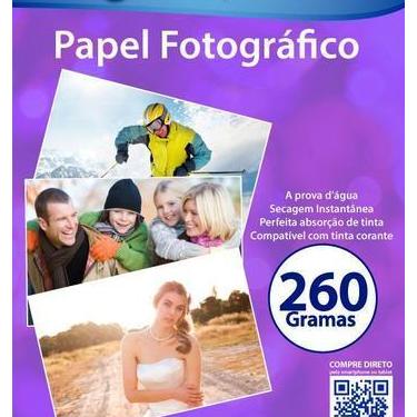 Imagem de Papel Fotográfico Brilhante Glossy A4 260gr - Alta Qualidade para Impr