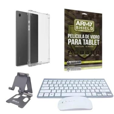 Imagem de Kit Capa AntiShock Para Galaxy Tab A8 10.5" + Teclado e Mouse Bluetooth + Suporte + Pelicula de Vidro 3D - ArmyShield