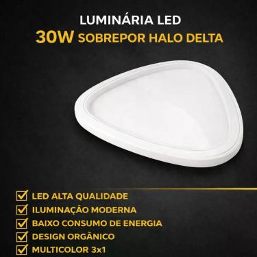 Imagem de Plafon sobrepor halo delta 30w ebpn8712 cct preto embu led - Embuled |