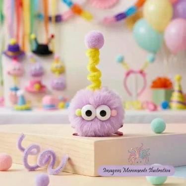 Imagem de Mini Presilha Monstrinho Lilás  Cabelo Maluco Infantil  Valor Unitário