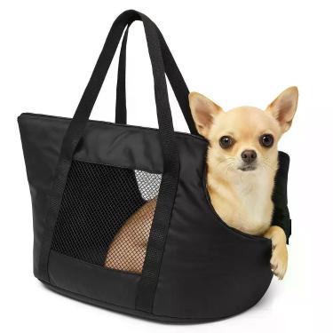 Imagem de Bolsa Mochila Preta Pet Dobravel Viagem Passeio Carro